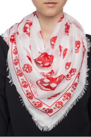 Scarf with a skull motif and a logo, zdjęcie 2 Scarf with a skull motif and a logo od Alexander McQueen